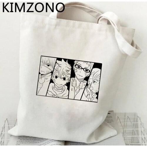 Haikyuu shopping bag shopper bolso shopper canvas tote reusable bag reciclaje bolsas ecologicas tote net cabas