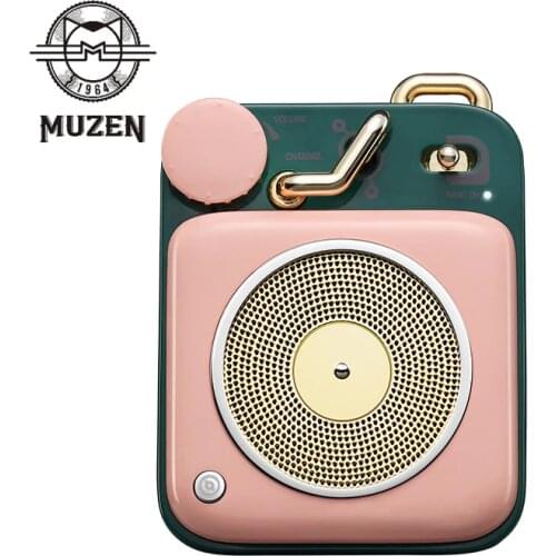 MUZEN Button Pocket Bluetooth Speakers Radio Better Bass 5W Bluetooth 4.2 8-Hour Playtime 33ft Luetooth Range Lovely Small Gifts