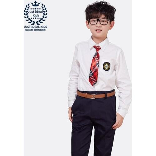 Shirt+Pants Boys Clothing Set New Long Sleeve White Shirt + Casual Pants Student Suit Two Pieces School Uniforms S606