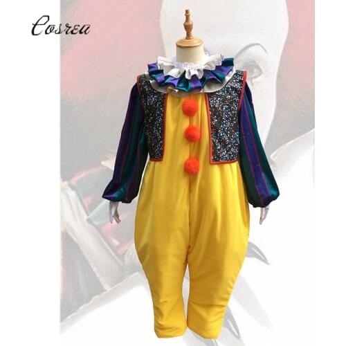 Movie Stephen King It Costume Horror Halloween Pennywise Mask Joker Figure Carnival Haunted House Pennywise The Clown Costume