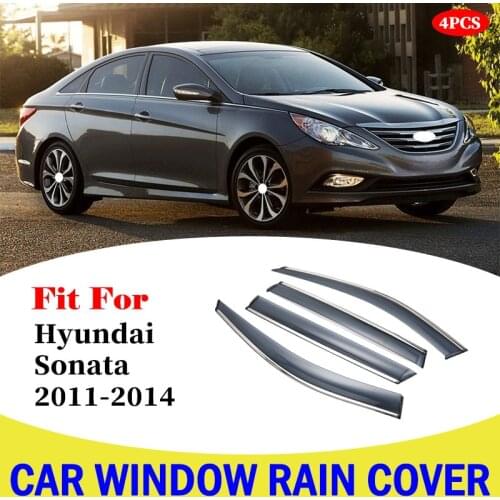 For Hyundai Sonata 2011-2014 Car Window Visor Vent Rain Shield Shelter Cover Car Styling Accessorie Window Rain Shield