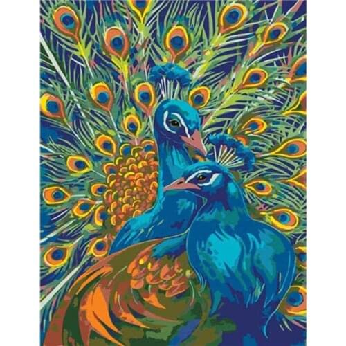 Diy oil colorful animals painting by numbers with frame for adults acrylic paint kits pictures by numbers for bedroom wall paint