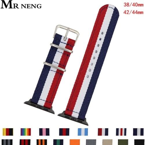 Nato Nylon Watch Band for Apple Watch 38mm 40mm Watchband for iWatch 5 4 3 2 1 Watch Strap 42mm 44mm Wrist Bracelet