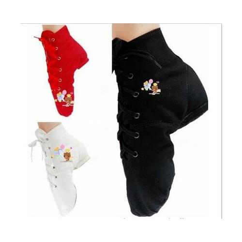 New 2017 Wholesale Discount High Quality Cheap Canvas Oxford Lace Up Jazz Dance Shoes Sneaker Jazz Dance Boots Free Shipping