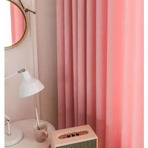 Solid Pink curtains for girl kids room living room bedroom window cortinas drapes