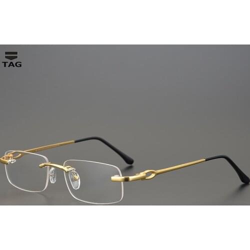 2021 TAG Frameless Glasses Frame men Myopia Optical Prescription Eyeglasses Frames women Male computer Eyewear spectacles Nerd