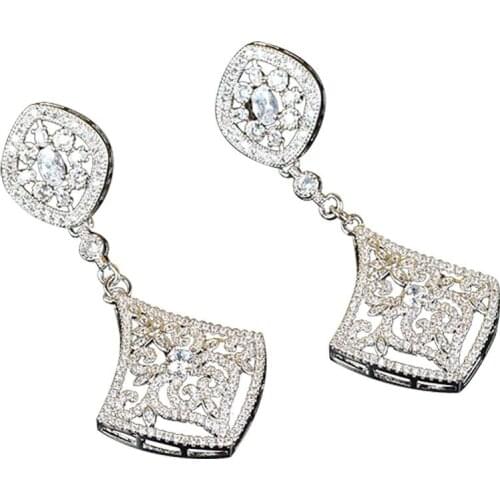 Original Chinese Style Personality Luxury Silver Plated Long Earring For Women Fashion Charm Handmade Pendant AAA Zircon Earring