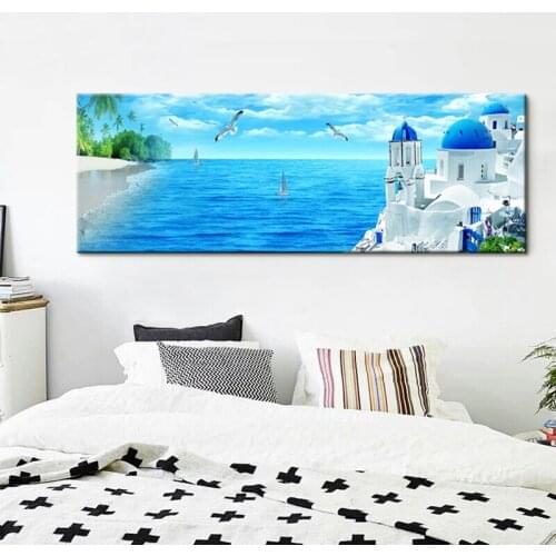 Print Painting Wall Picture Modular Poster Canvas Seaside Church Castle Landscape Frame Art For Living Room Home Decor