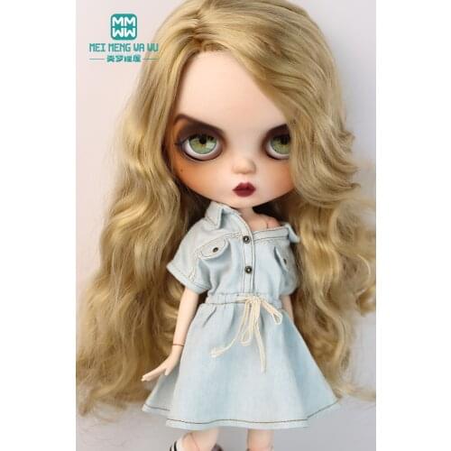 Fits Blyth Azone OB23 OB24 doll clothes Fashion denim dress Khaki, denim blue, black, green