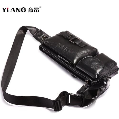 Genuine Leather Man Waist Packs Mens Waist Bag Fanny Pack Belt Bag Phone Bag Travel Waist Pack Male Small Waist Bag Cow Leather