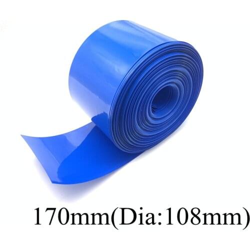 PVC Heat Shrink Tube 170mm Width Blue Multicolor Shrinkable Cable Sleeve Sheath Pack Cover for 18650 Lithium Battery Film Wrap