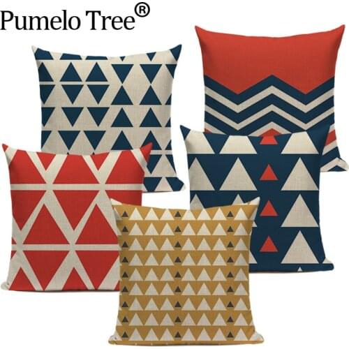 Colorful Stripe Geometric Lumbar Pillow Cover Outdoor Living Room Sofa Seat Almofada Own Photo Kussenhoes Home Decor Pillowcase