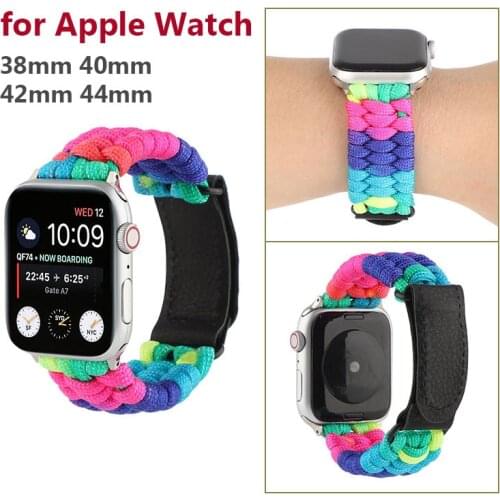 Velcro Nylon Strap for Apple Watch Band 44mm 40mm SE 6 Woven Women Men Bracelet for iWatch 5/4/3 Bands 38mm 42mm Watchband