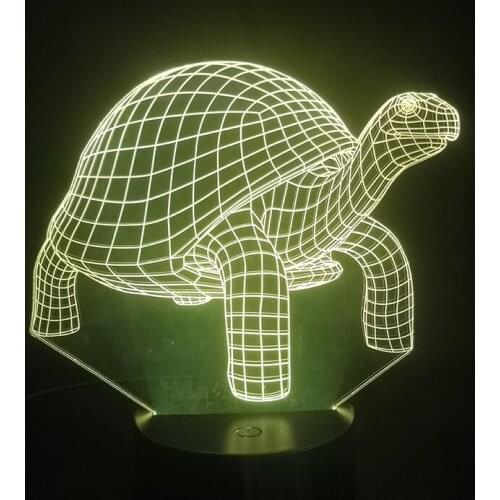 Land Tortoises Elephant Tortoise Animal 3D Lamp Bright Base Battery Powered Visual Light Effect Usb Led Night Light Lamp