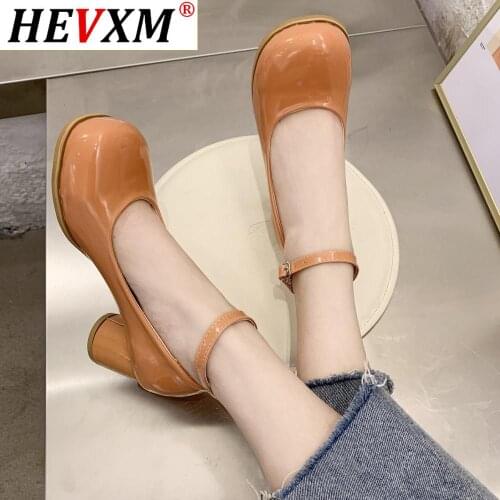 Harajuku lolita shoes Women Pumps Chunky High Heels Mary Janes Round Toe Dress Shoes Woman Valentine Shoes cute platform shoes