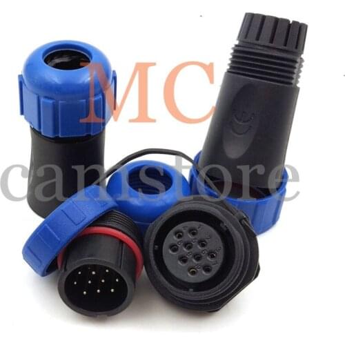 SP21 Outdoor waterproof power cable 10-pin panel mount connector, LED power supply cord connector 10-pin. IP67