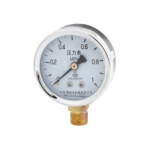 0-1Mpa 2.5 Class 1/4"PT Thread Metal Case Gaseous Air Pressure Gauge