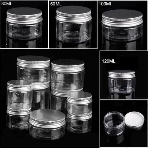1pc Cosmetics Jar Box Makeup Cream Nail Art Cosmetic Bead Storage Pot Container Round Bottle Portable Plastic Transparent Case