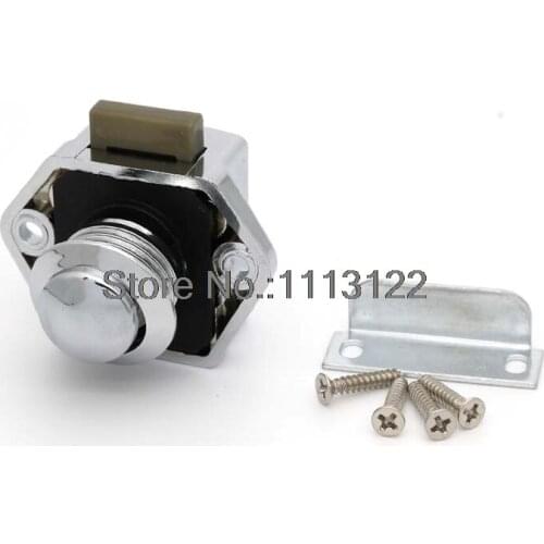 Caravan push button lock ABS Plastic cabinet latch for rv/ motor home Cupboard Bright Chrome color 1 PC