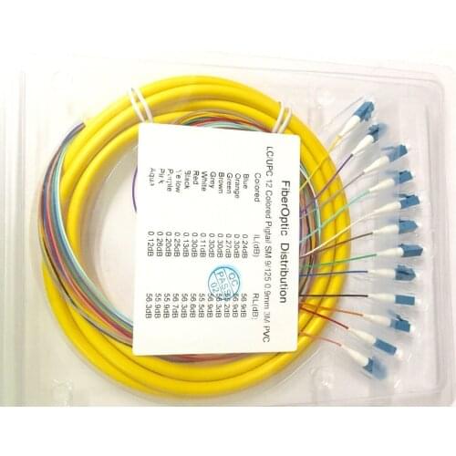 12 Strand 9/125 Fiber Optic Pigtail 3m LC/UPC Single Mode