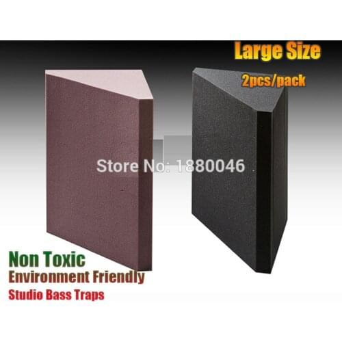 EMS Fast Shipping Acoustic Bass Trap Foam 2pc Coffee color Sound Insulation Ceiling For Corner Studio not compressed packaing