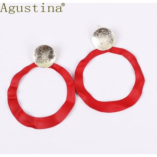 2020 Boho Metal Earrings Drop Earring For Women Fashion Red Earrings Geometric Gold Big Earrings Jewelry Punk Large Wholesale