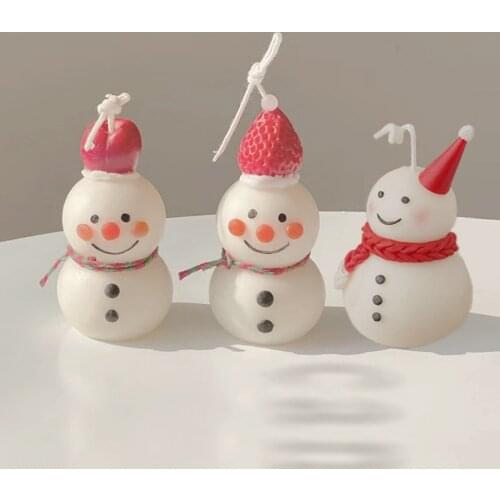 2021 Christmas snowman candle mould soap mold doll Snowman baby soap mold silicone mold New year Aromatherapy candle mould