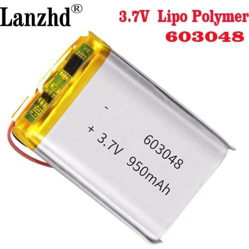 50pcs Rechargeable 3.7V 900mAH 603048 polymer lithium ion / Li-ion battery for drone dvr mp5 GPS mp3 mp4 PDA PSP power bank spea