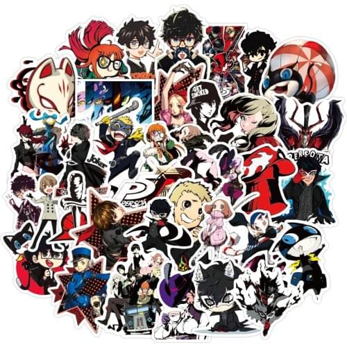 50Pcs PERSONA Game Stickers for Laptop Skateboard Fridge Guitar Motorcycle Travel Luggage Cartoon Graffiti Stickers