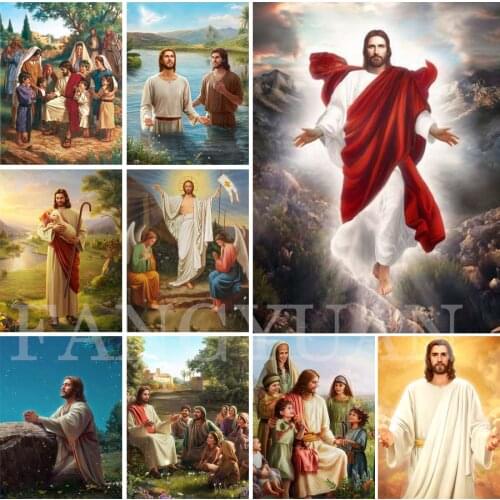 Full Square Round Drill 5D Diy Diamond Painting Jesus Diamond Embroidery Cross Stitch Mosaic Religion Landscape Home Decor