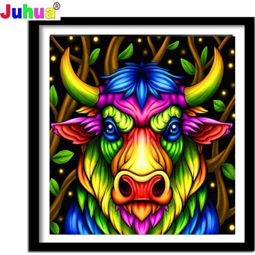 Tree Vine Cow 5d Diy diamond painting full Square drill Colorful Animal diamond embroidery mosaic painting diamond stitch Gift