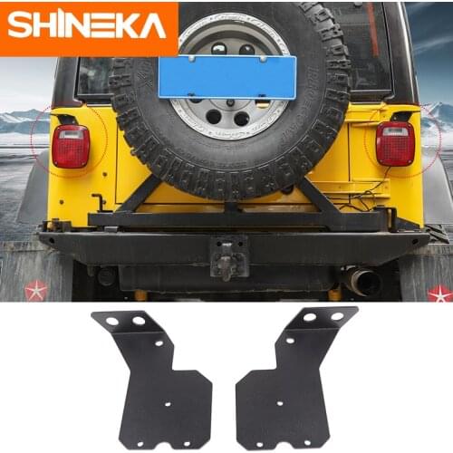 SHINEKA Car Tail Lamp Antenna Holder For Jeep Wrangler TJ 1997-2006 Taillight Antenna Bracket Black Aluminum Alloy Accessories