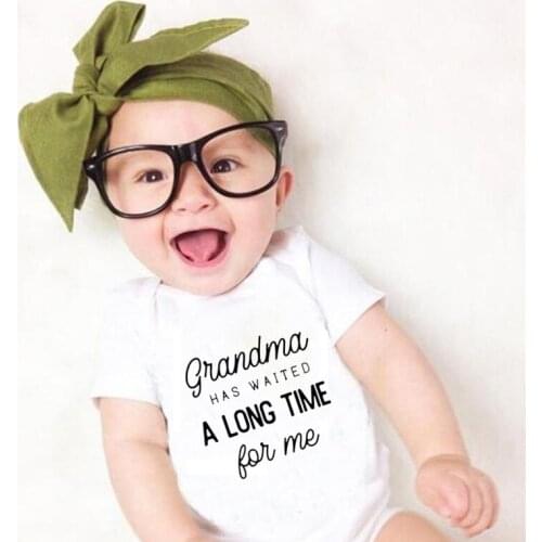 Grandma Waited A Long Time for Me Baby Girls Boys Jumpsuit Newborn Print Bodysuits Summer Kids Cute Clothes 0-24 Months