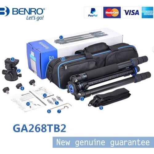 Benro GA268TB2 Aluminum Flexible Tripod Kit Portable Digital Camera Tripe Ball Video Head Stable Camera Stand