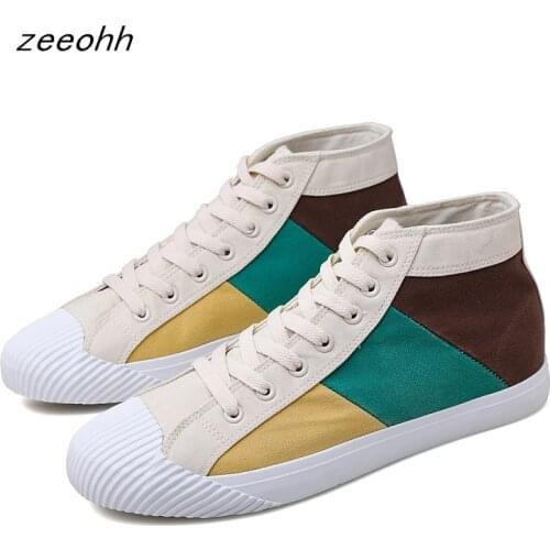 Brand men high-top casual footwear breathable lace-up casual trainers fashion trend lightweight comfortable male sneakers