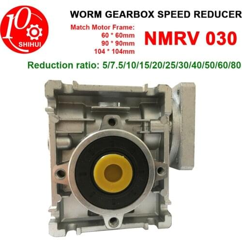 Worm Gear Reducer NMRV030 Worm Gear RV Reducer 5:1 to 80:1 Worm Gear Reducer Worm Gear Box Sp For NEMA 23 Motors