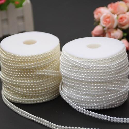 Double Row White Pearl Connection Ribbon White Pearl For Wedding Celebration Materials DIY Craft Supplies Garment Decoration