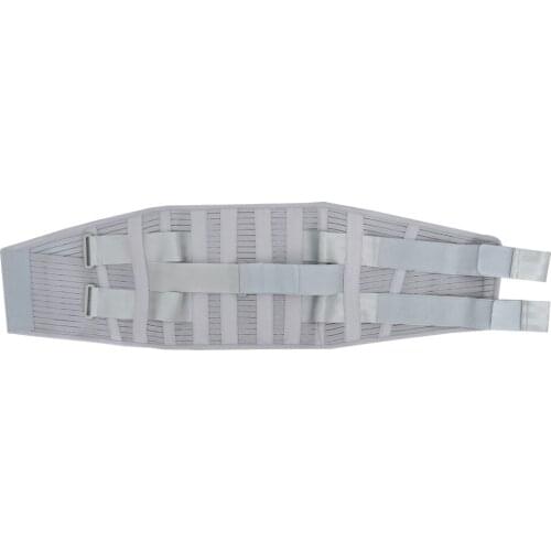 Breathable Lumbar Pad Adjustable Support Straps Lower Back Brace Waist Belt for Sports Men Women Gray