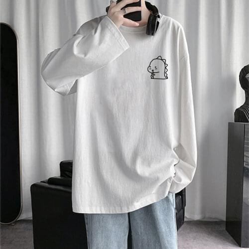 In 2021, the latest long-sleeved T-shirt mens wild autumn loose clothes
