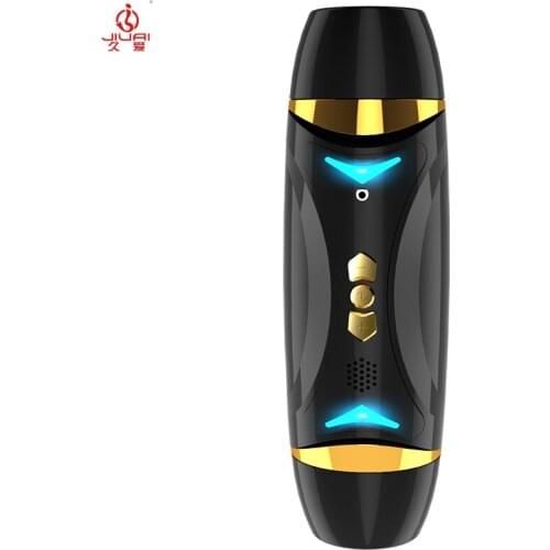 JIUAI Sex Toys Male Masturbator Intelligent Voice Automatic Vibrator Telescopic Oral Vagina Masturbation Cup for Man