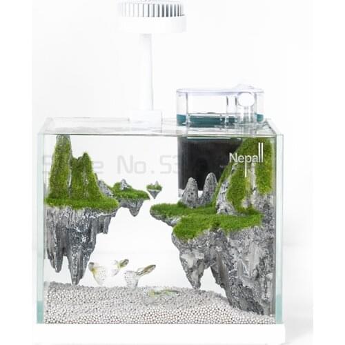 Small living room office desktop creative Mini Aquarium Mini landscape ecological fish tank creative small fish tank