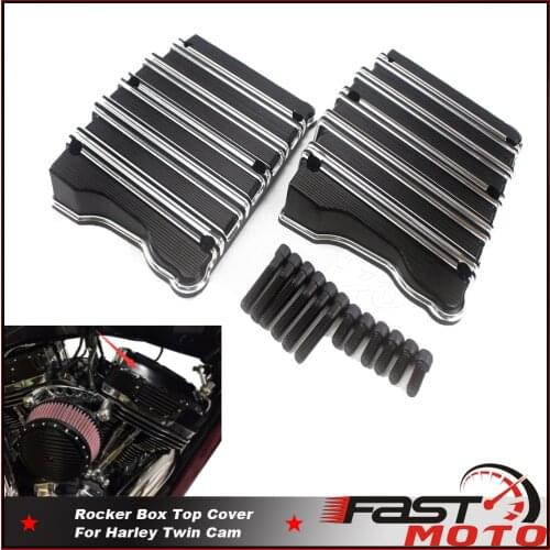 Motorcycle Accessories Aluminum Dimpled Rocker Box Top Covers For Harley Twin Cam Springer Softail Deuce Dyna Super Glide Sport