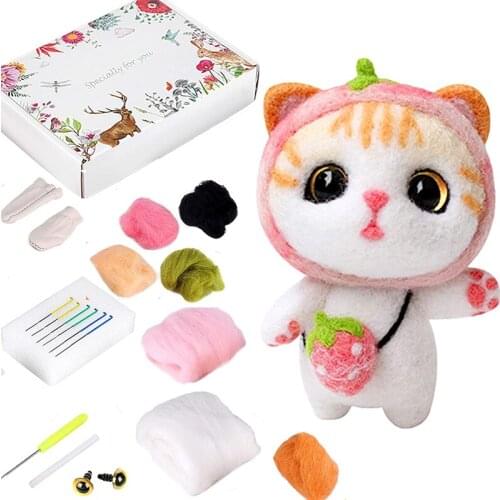 LMDZ Needle Felt Kit With Instruction Manual 6Pcs Felt Needles Animal Felt Kit For Beginner Arts Christmas Childrens