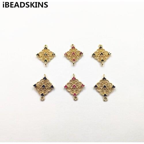 New arrival! 17X13mm 50pcs Crystal rhinestone Square shape charm/Connectors for Necklace,Earrings parts,hand Made Jewelry DIY