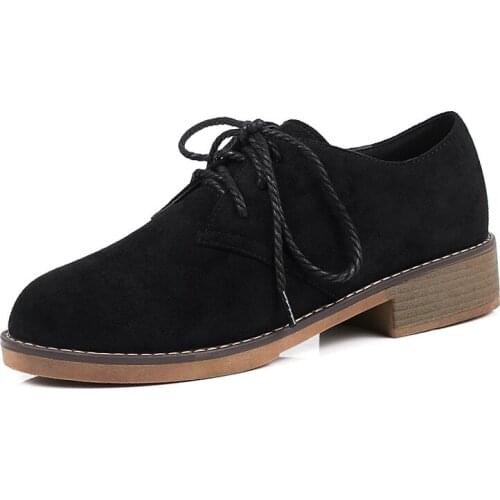 Institute of new low wind spring 2019 to side with the size of code 31-43 lace-up joker single woman shoes