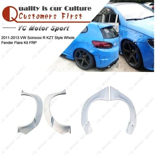 FRP Fiber Glass KZT Style Whole Fender Kit 9pcs Fit For 2011-2013 Scirocco R Front & Rear Over Fender Flare