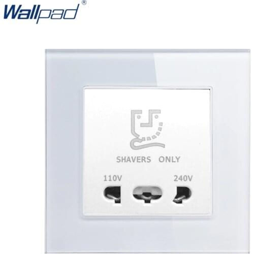 Shaver Socket Wallpad Crystal Glass 110V-250V EU UK Hotel Smart Home Glass Panel Shaver Power Wall Socket