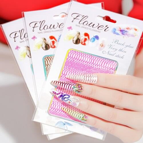 New 3D Serpentine Self-Adhesive Nail Art Stickers Gradual Color Snake Skin Pattern Curve Hollow Nail Decals Manicure Decorations