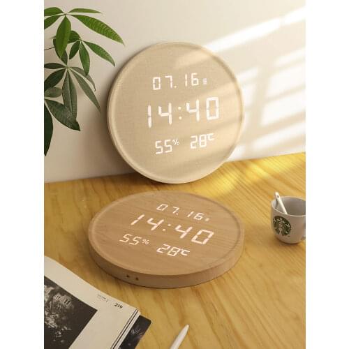LED luminous electronic clocks living room home fashion creative Nordic light luxury simple wall clock