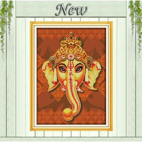 GANESH Mascot elephant home Decor paintings Counted Printed on canvas DMC 11CT 14CT Cross Stitch Needlework Sets embroidery kits